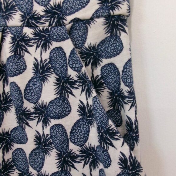 Like New BODEN Pineapple Print Dress 4 Navy Blue & White Pockets Has Stretch - Picture 5 of 11